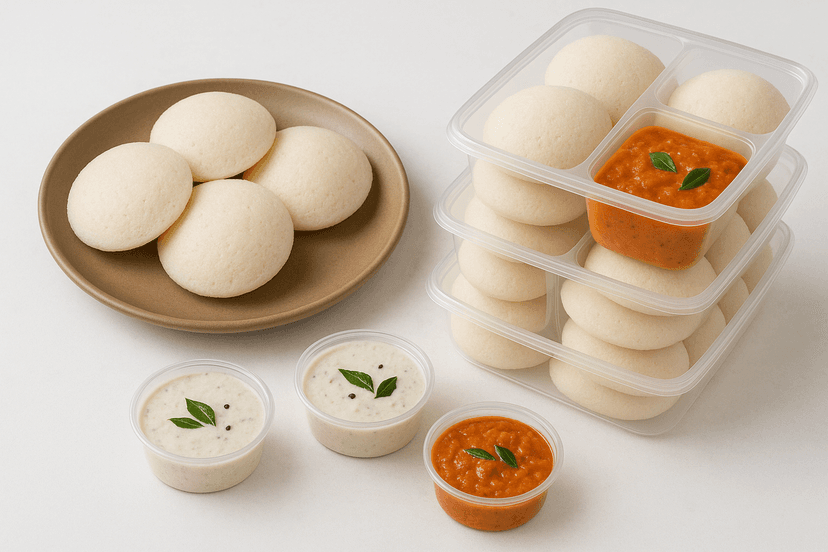 Idli with chutney